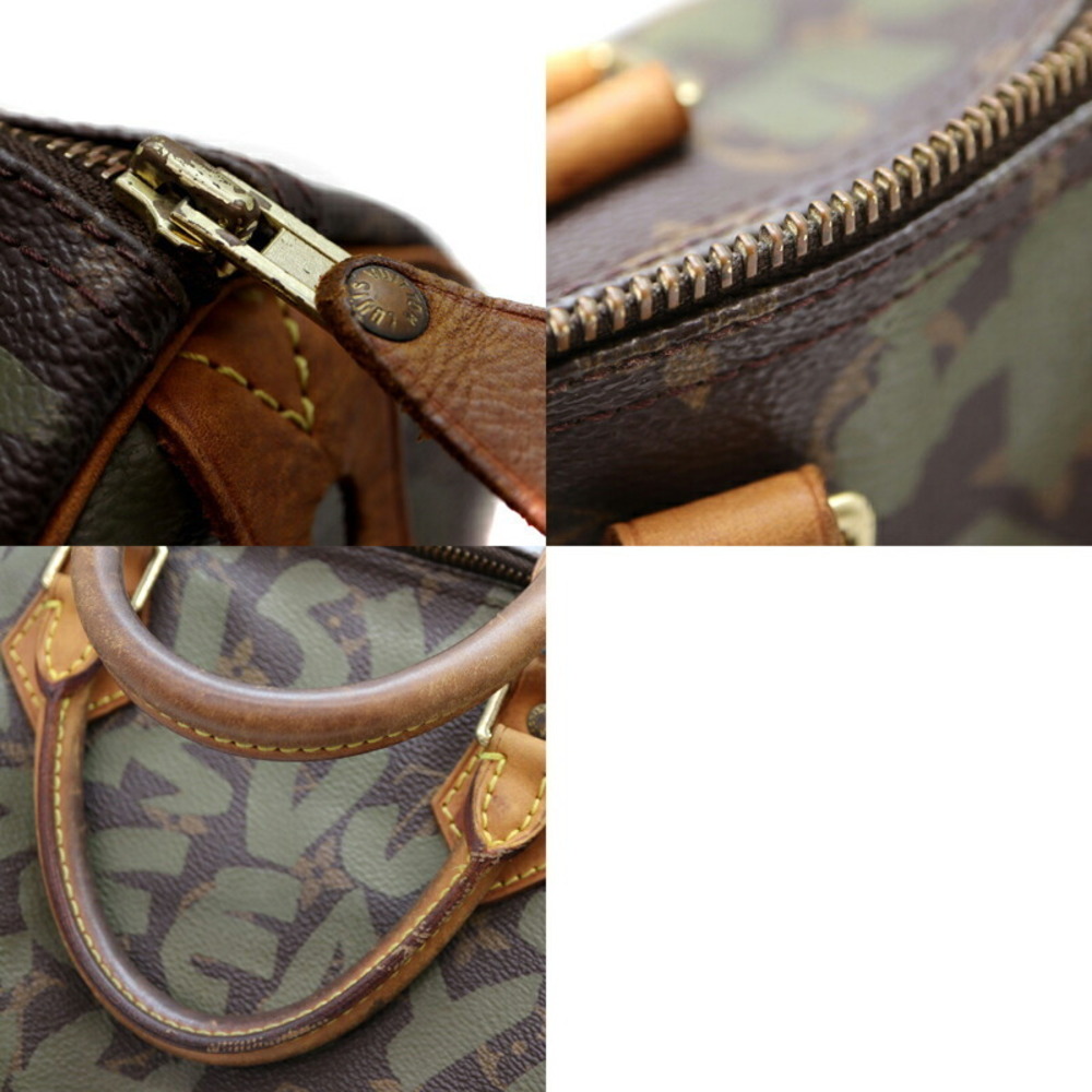 Louis Vuitton Speedy Handbag Monogram Canvas Graffiti Brown khaki Green - Picture 8 of 9
